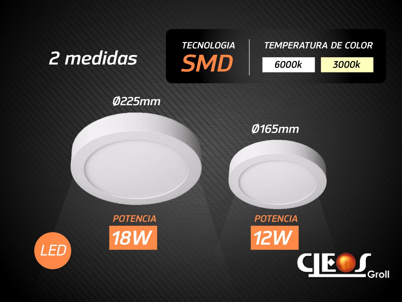 Luminaria plafón LED de aplicar redonda Luminaria plafón LED de aplicar redonda